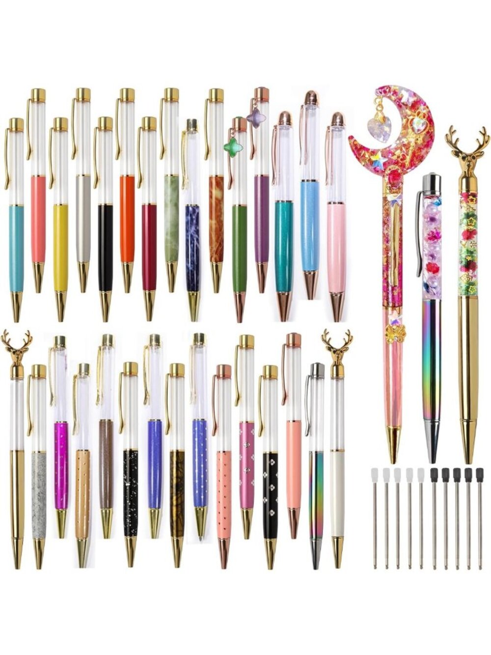 Floating Liquid Sand Ballpoint Pens Set - 40 Colorful, Fun Writing Tools